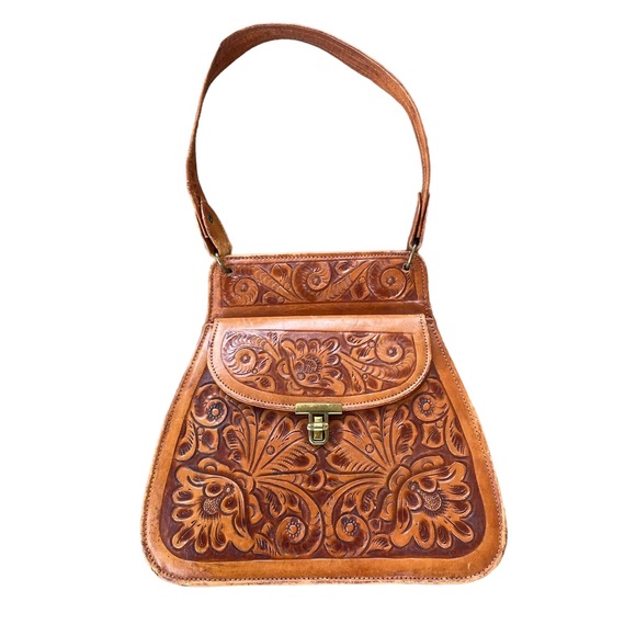 Vintage Handbags - VINTAGE Gaitan Tooled Leather Western Handbag Purse